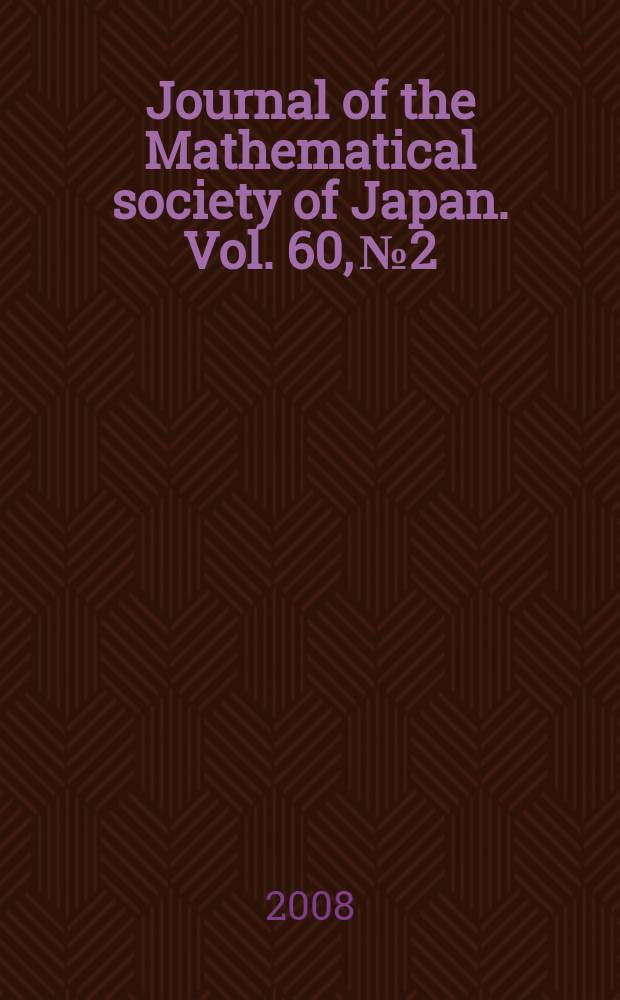 Journal of the Mathematical society of Japan. Vol. 60, № 2