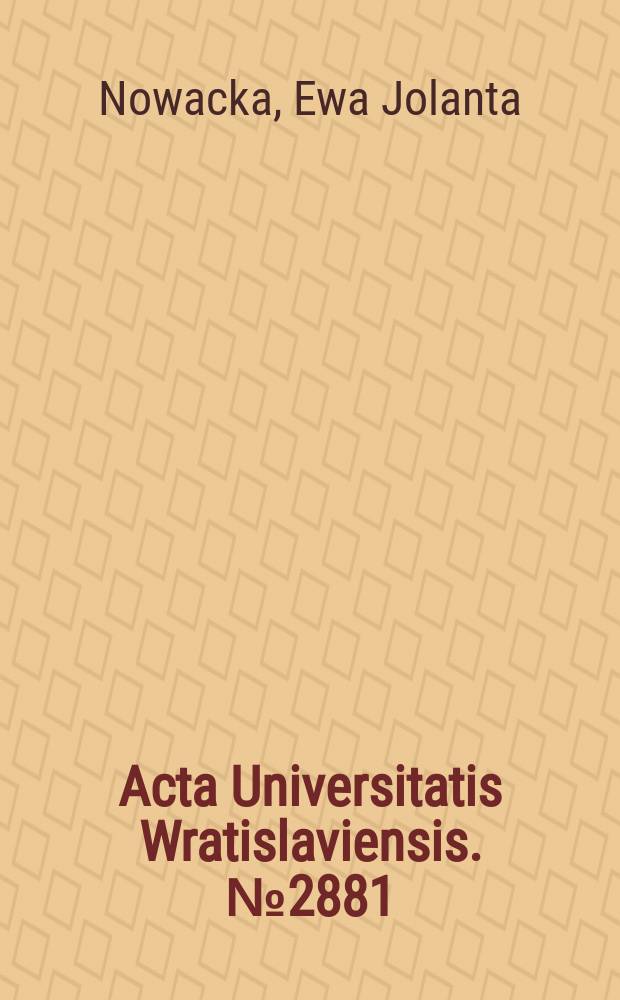 Acta Universitatis Wratislaviensis. №2881 : Społecznopolityczna myśl Benedykta XVI