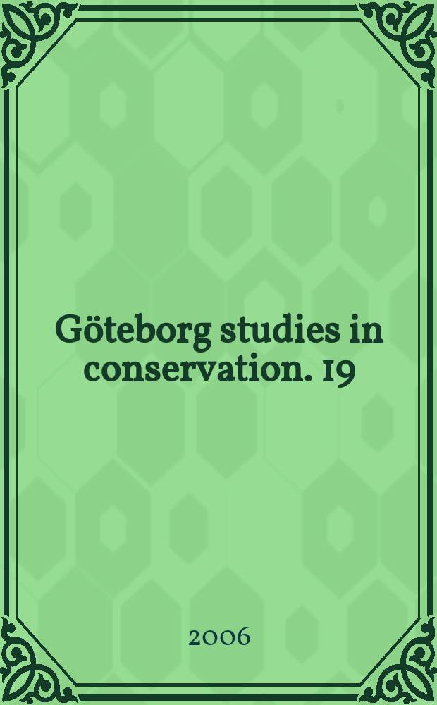 Göteborg studies in conservation. 19 : Conservation of Gotland Sandstone