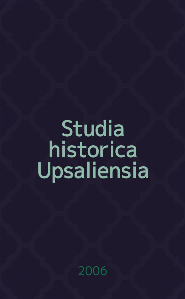 Studia historica Upsaliensia : Utg. av Historiska inst. vid Uppsala univ : Ordnade hush&aring;ll