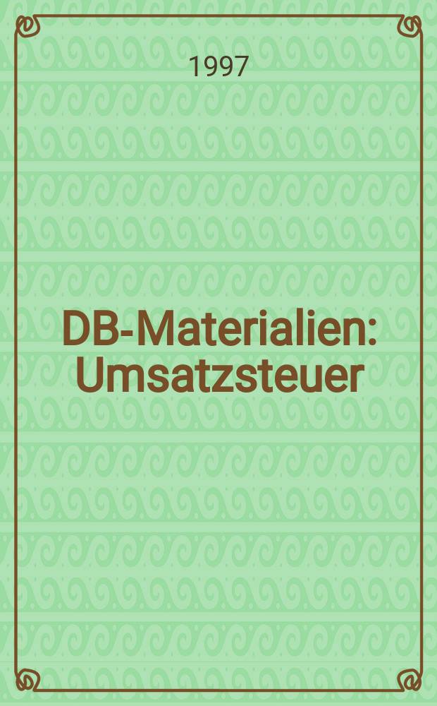 DBI- Materialien : Umsatzsteuer
