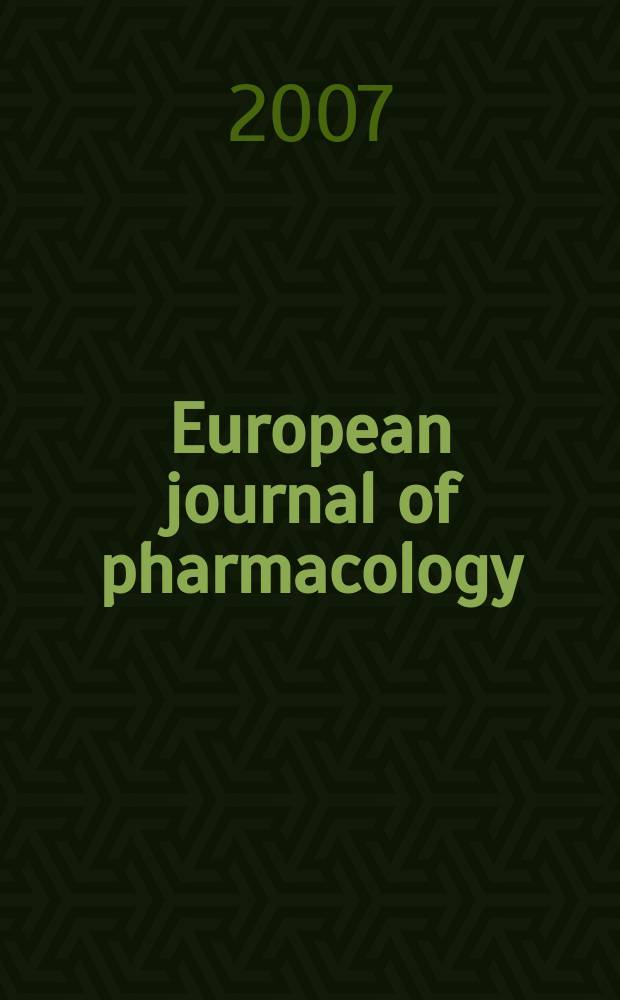 European journal of pharmacology : An intern. j. Vol.554, №1