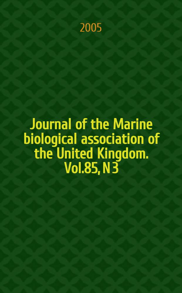 Journal of the Marine biological association of the United Kingdom. Vol.85, N 3 : Gelatinous zooplankton