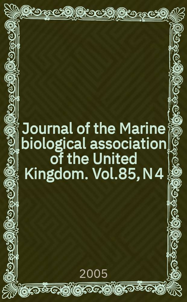 Journal of the Marine biological association of the United Kingdom. Vol.85, N 4 : Global biodiversity