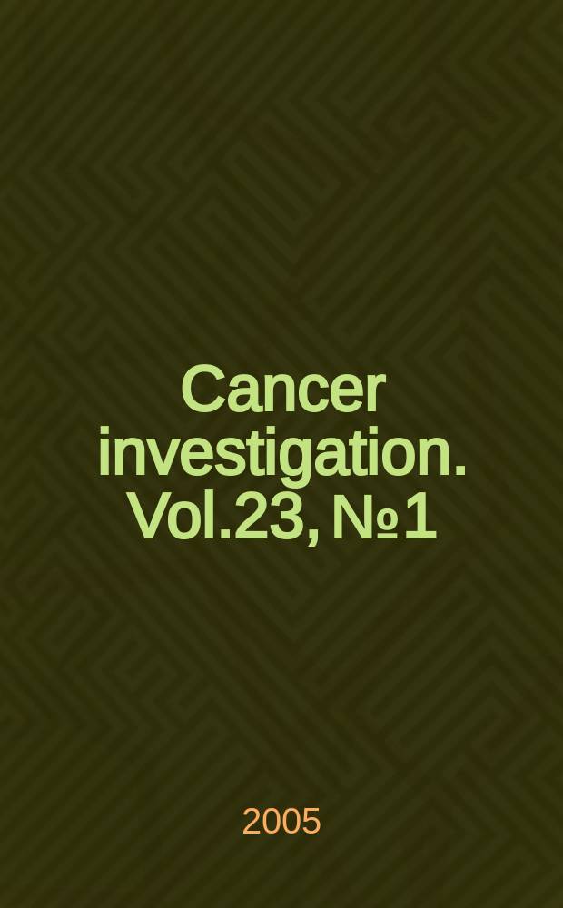 Cancer investigation. Vol.23, № 1