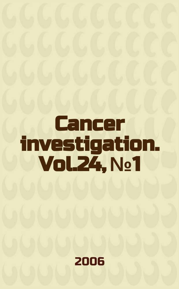 Cancer investigation. Vol.24, № 1
