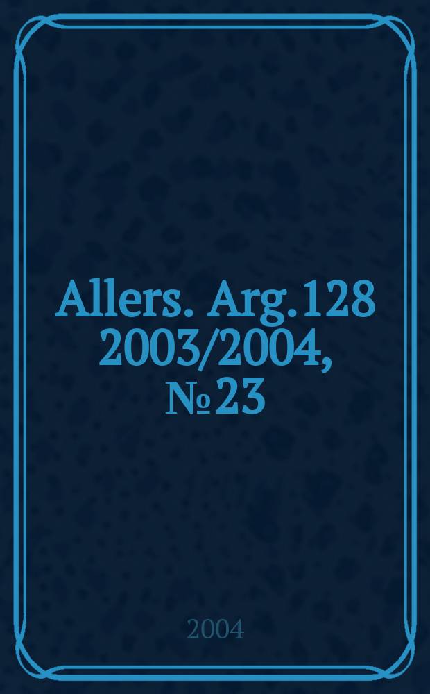 Allers. Arg.128 2003/2004, № 23