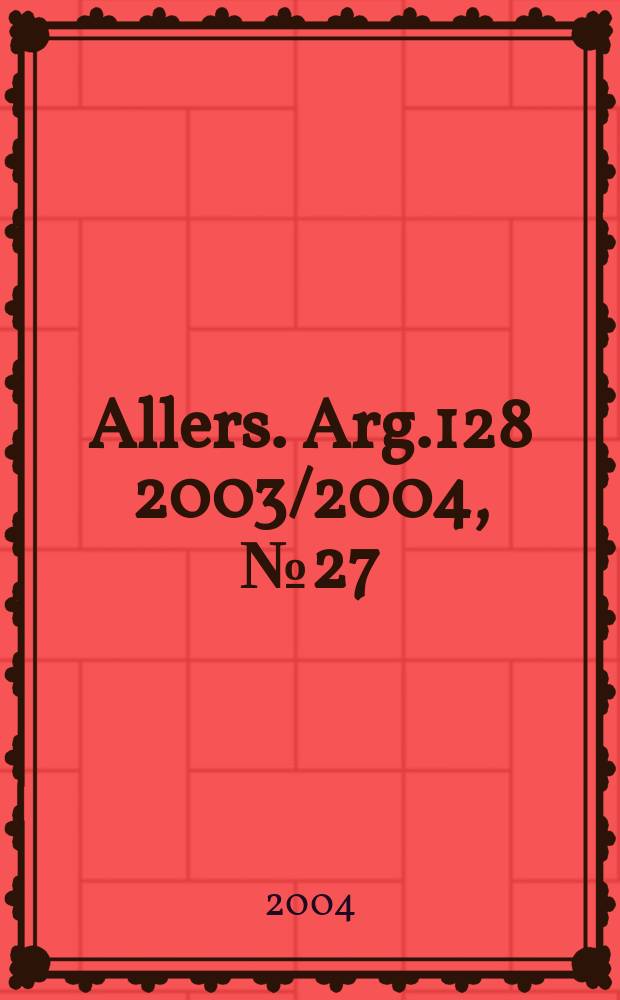 Allers. Arg.128 2003/2004, № 27