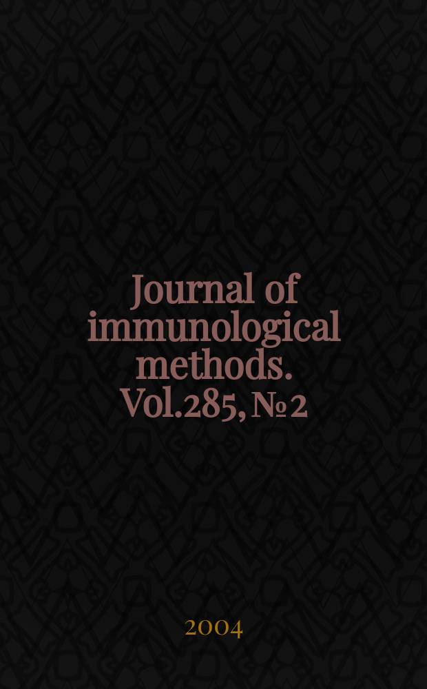Journal of immunological methods. Vol.285, №2