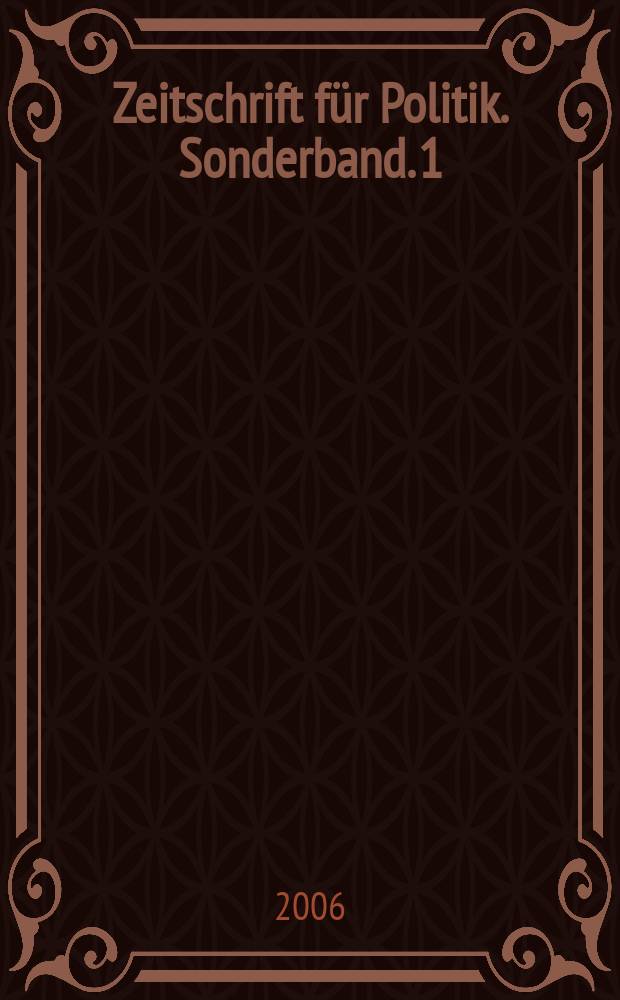 Zeitschrift für Politik. Sonderband. 1 : Globale Probleme und Zukunftsaufgaben der Vereiten Nationen