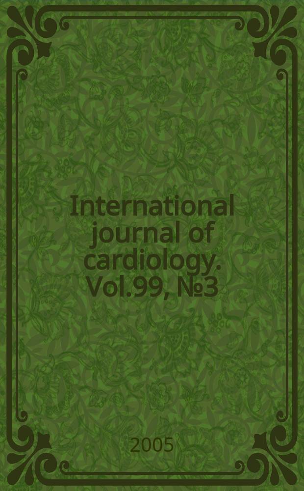 International journal of cardiology. Vol.99, №3