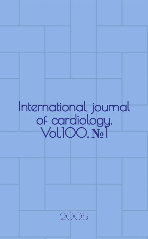 International journal of cardiology. Vol.100, №1