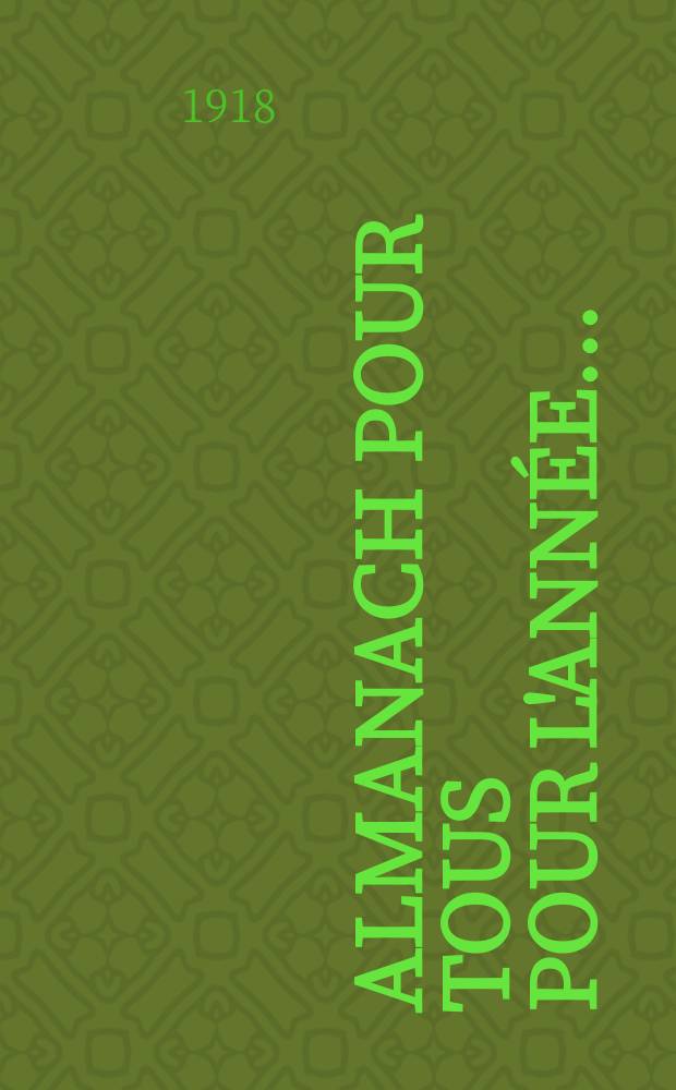 Almanach pour tous pour l'année ...
