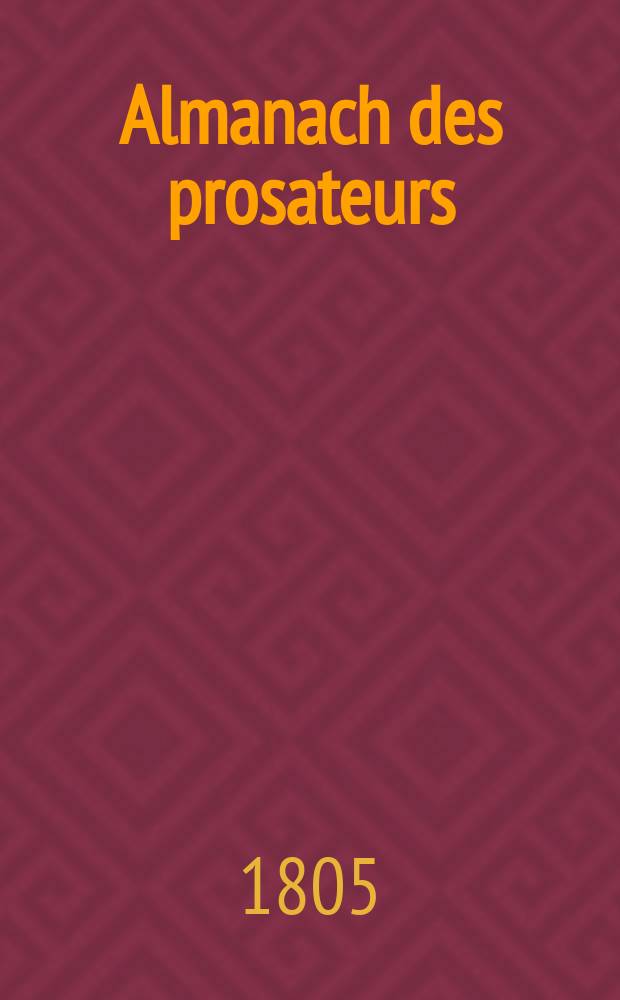 Almanach des prosateurs