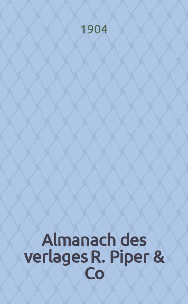 Almanach des verlages R. Piper & Co