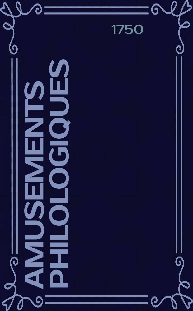 Amusements philologiques