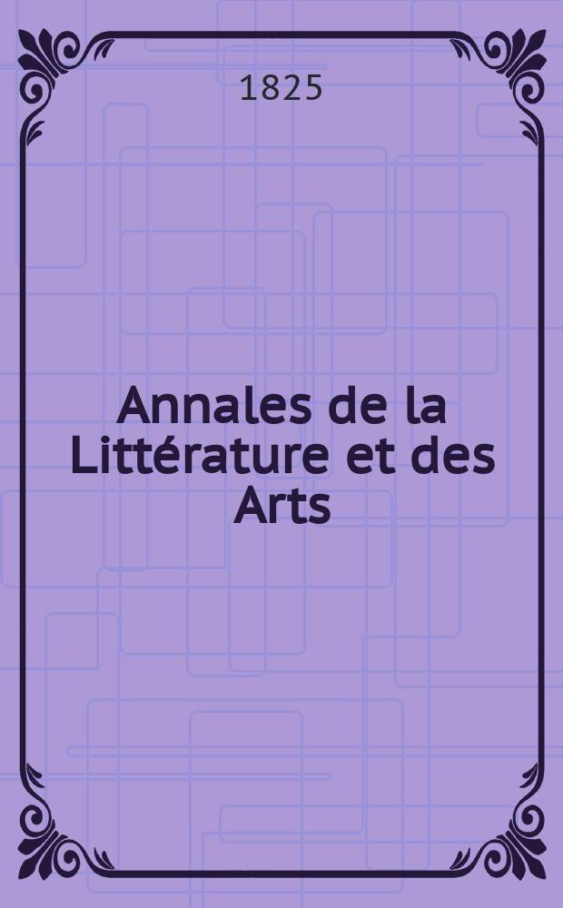 Annales de la Littérature et des Arts