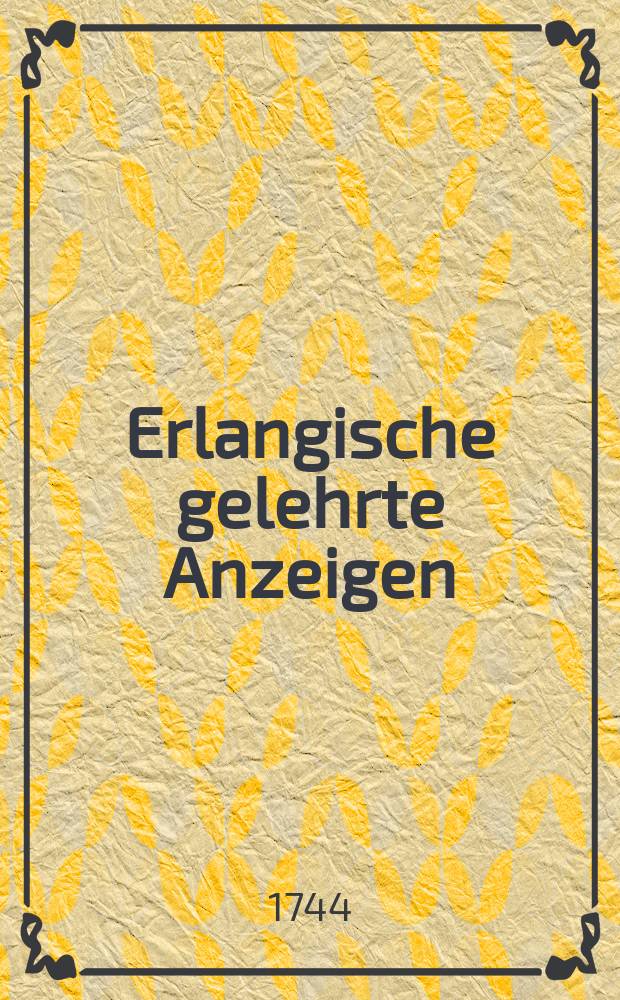 Erlangische gelehrte Anzeigen