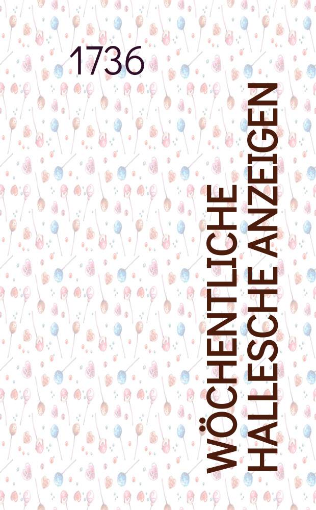 W&ouml;chentliche Hallesche Anzeigen