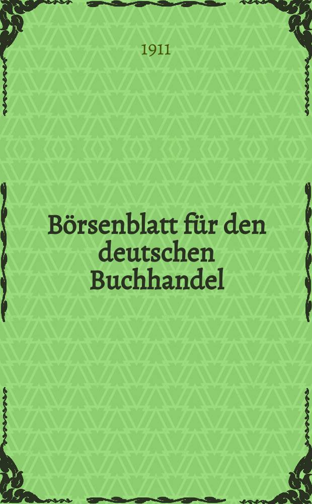 B&ouml;rsenblatt f&uuml;r den deutschen Buchhandel