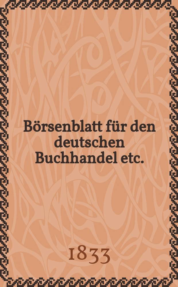 Börsenblatt für den deutschen Buchhandel etc.