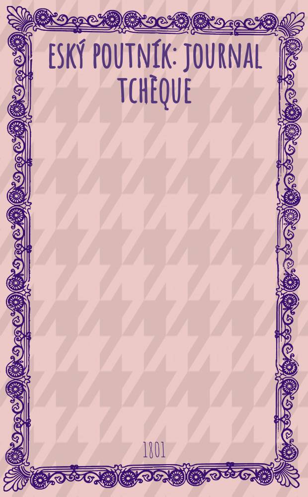 Český poutník : journal tchèque