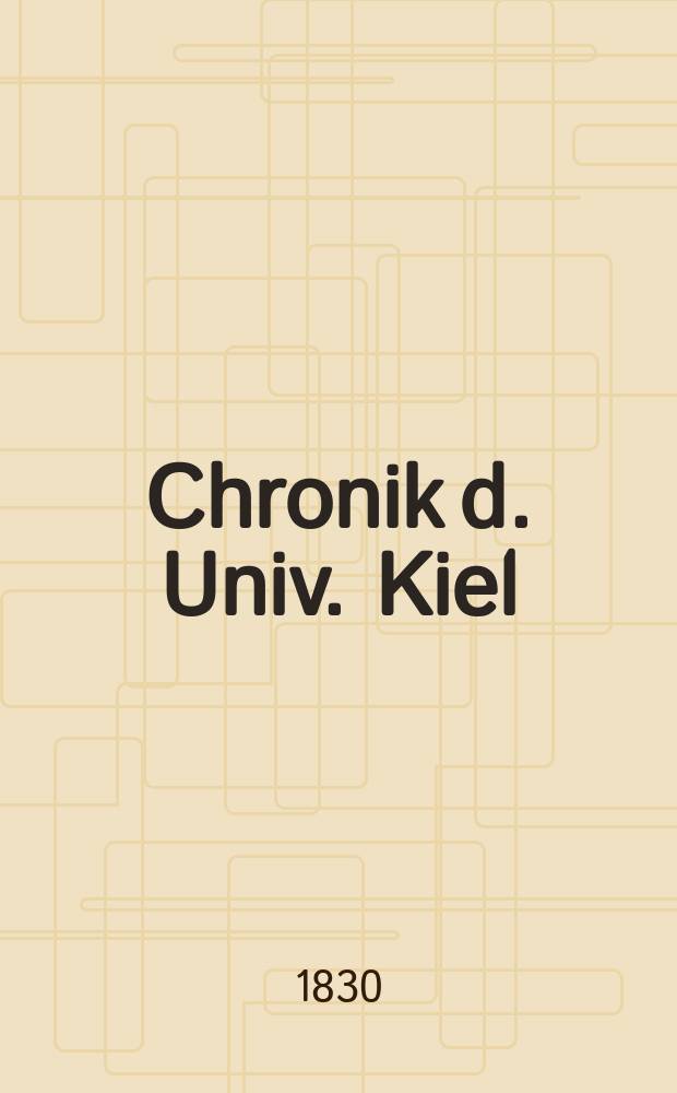 Chronik d. Univ. Kiel