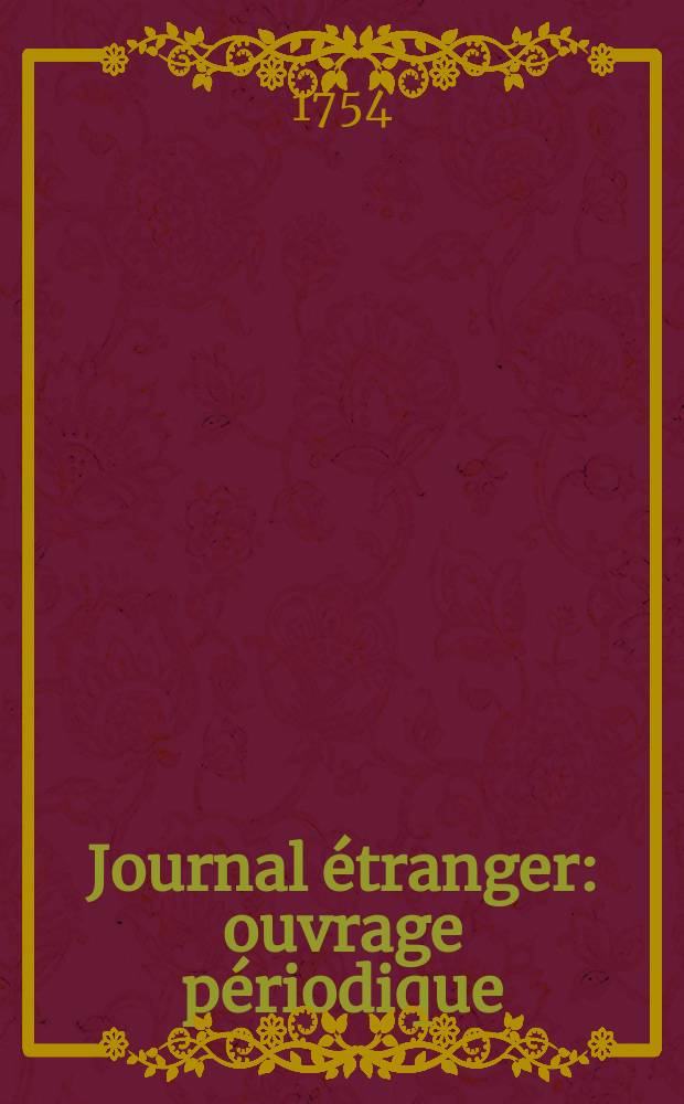 Journal &eacute;tranger : ouvrage p&eacute;riodique