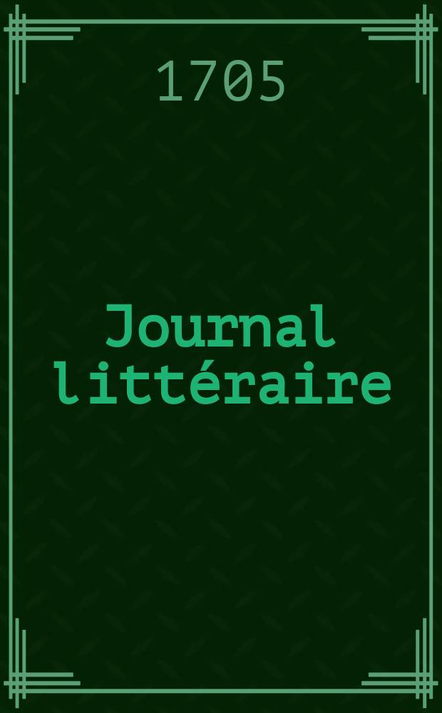 Journal littéraire