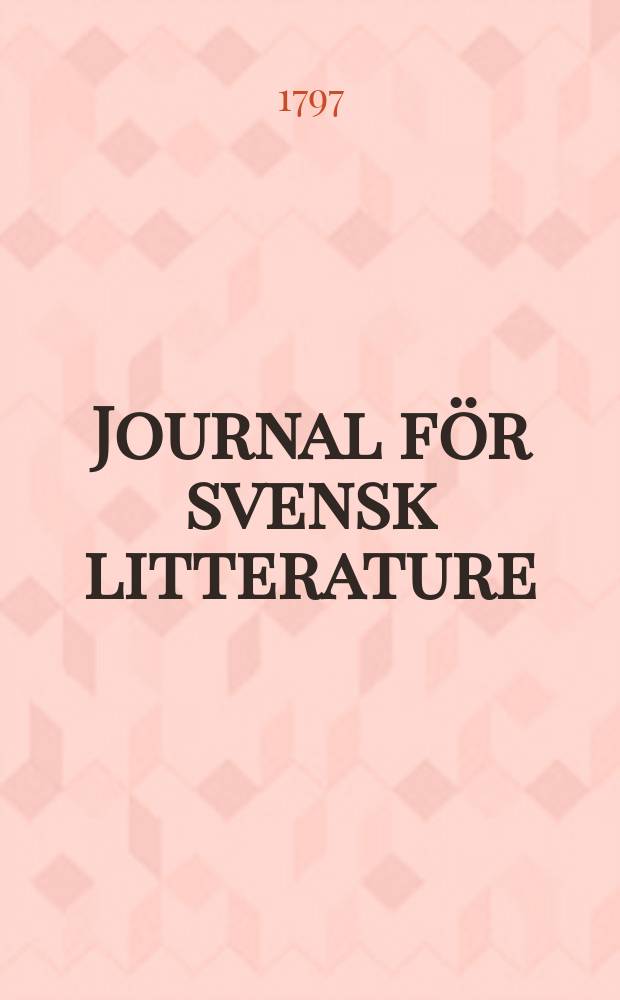 Journal för svensk litterature