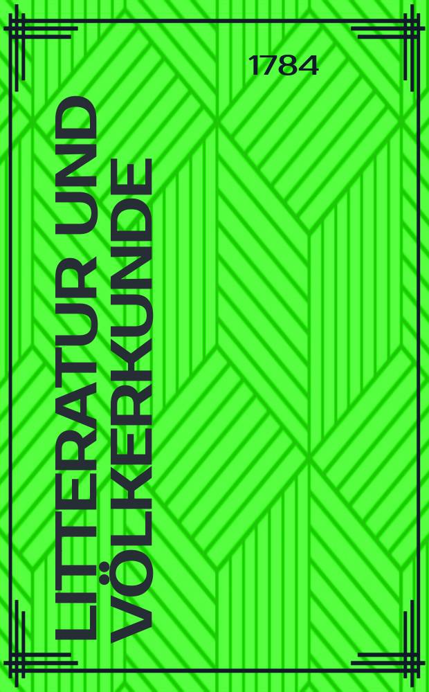 Litteratur und Völkerkunde