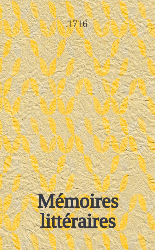 M&eacute;moires litt&eacute;raires