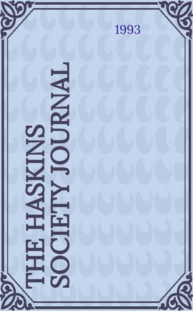 The Haskins society journal : studies in medieval history. Vol. 4 1992