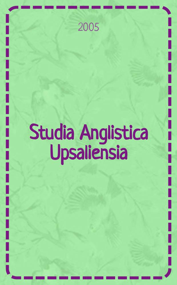 Studia Anglistica Upsaliensia : The nation conceived