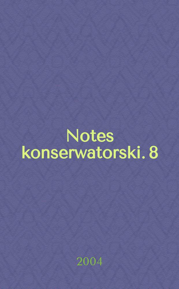 Notes konserwatorski. 8 : SOS dla zbiorów