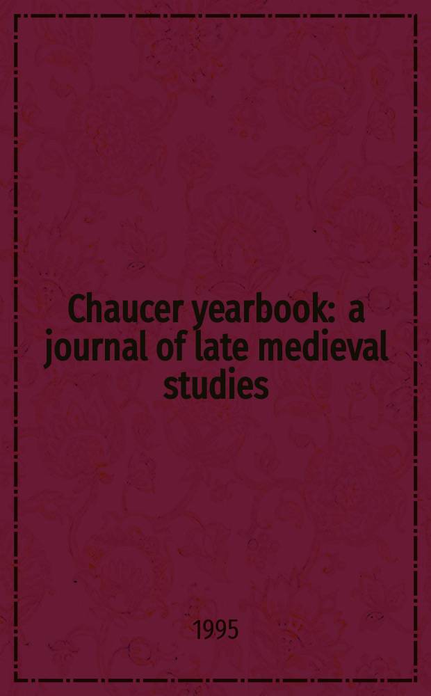 Chaucer yearbook : a journal of late medieval studies