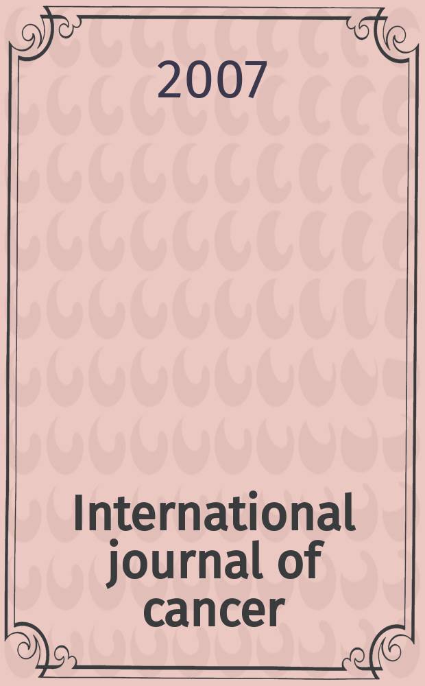 International journal of cancer : Publ. of the International union against cancer. 2007, suppl. 14 : Hemopoietic malignancies: risk factors for non-Hodgkin lymphomas and myelomas