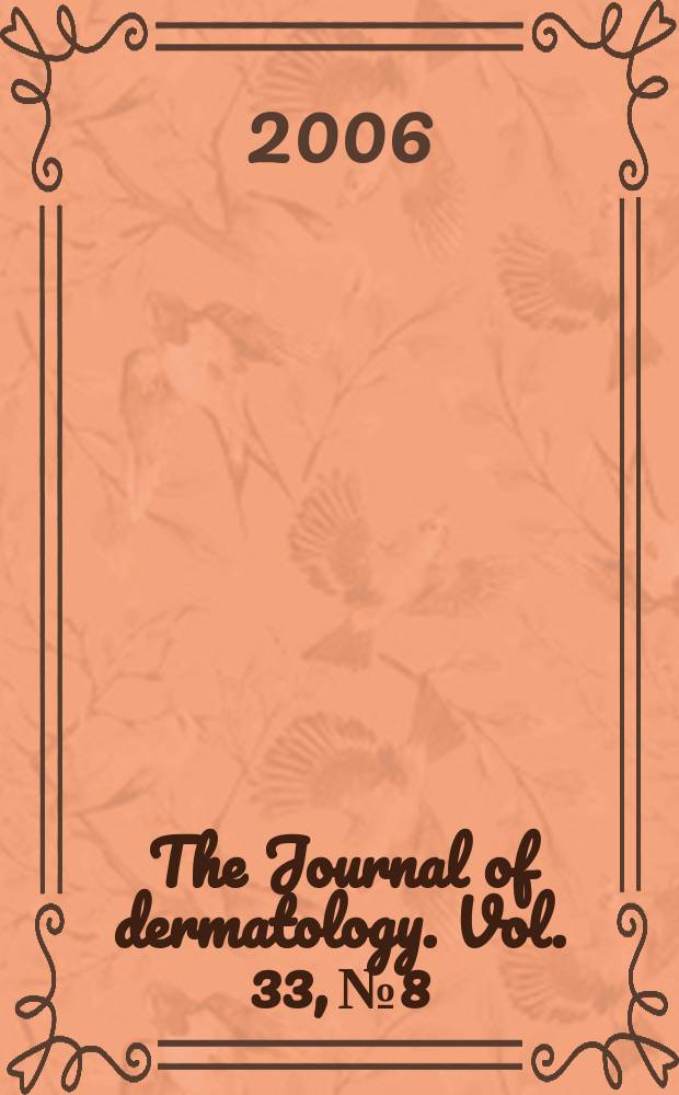 The Journal of dermatology. Vol. 33, № 8