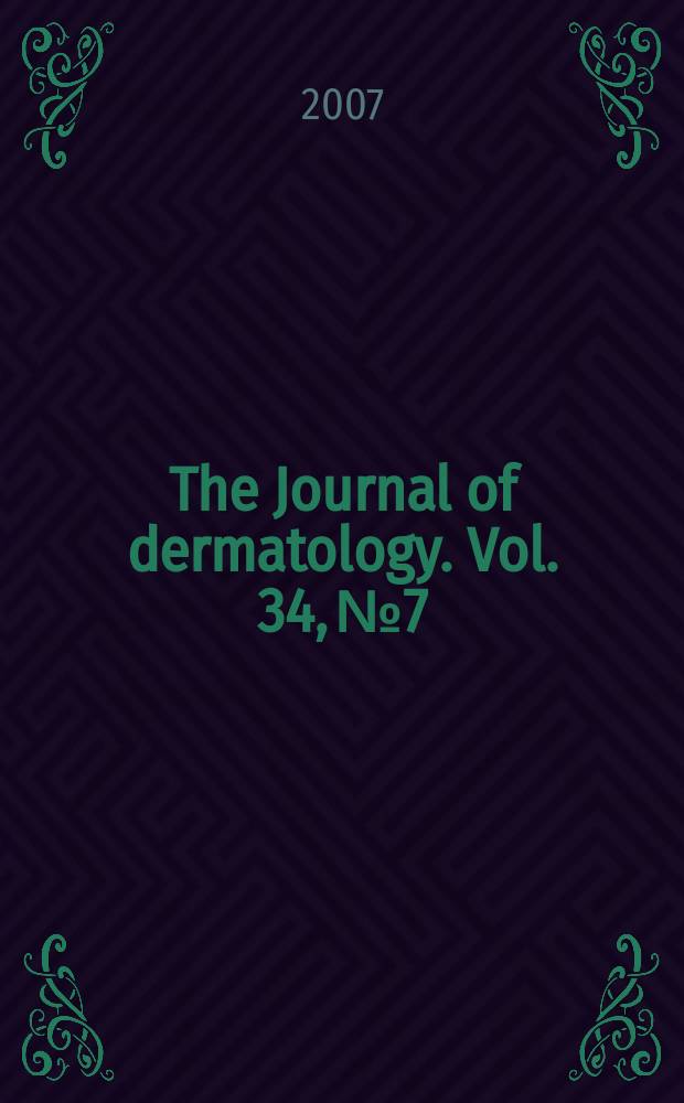 The Journal of dermatology. Vol. 34, № 7