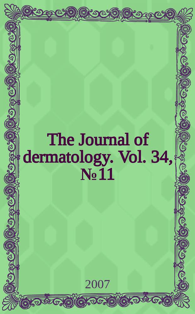 The Journal of dermatology. Vol. 34, № 11