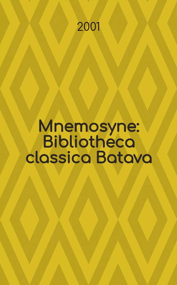 Mnemosyne : Bibliotheca classica Batava : Speaking volumes = Говорящие тома. Устное и литературное творчество греческого и римского мира = Говорящие книги