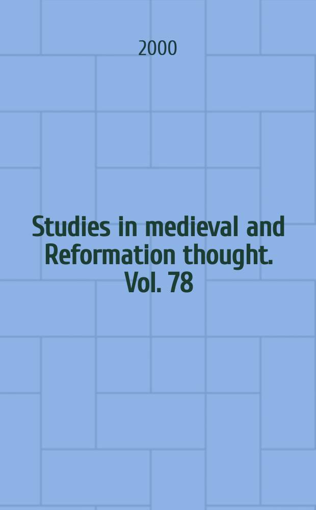 Studies in medieval and Reformation thought. Vol. 78 : Briefwechsel = Мартин Буцер. Переписка