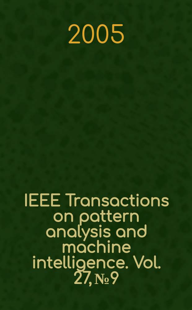 IEEE Transactions on pattern analysis and machine intelligence. Vol. 27, № 9