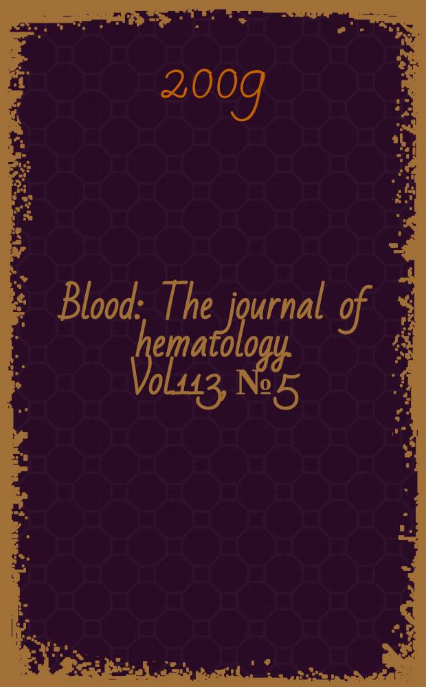 Blood : The journal of hematology. Vol.113, № 5