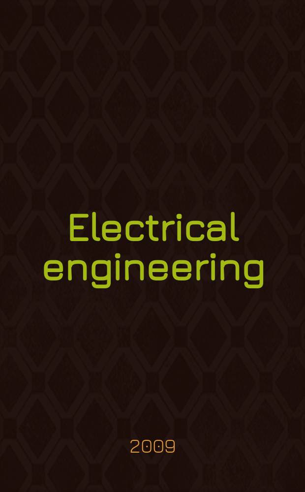 Electrical engineering : [Form] Archiv für Elektrotechnik Research j. Vol. 90, № 8