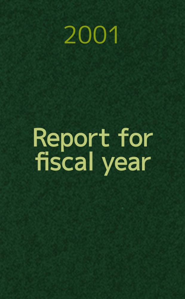 Report for fiscal [year]