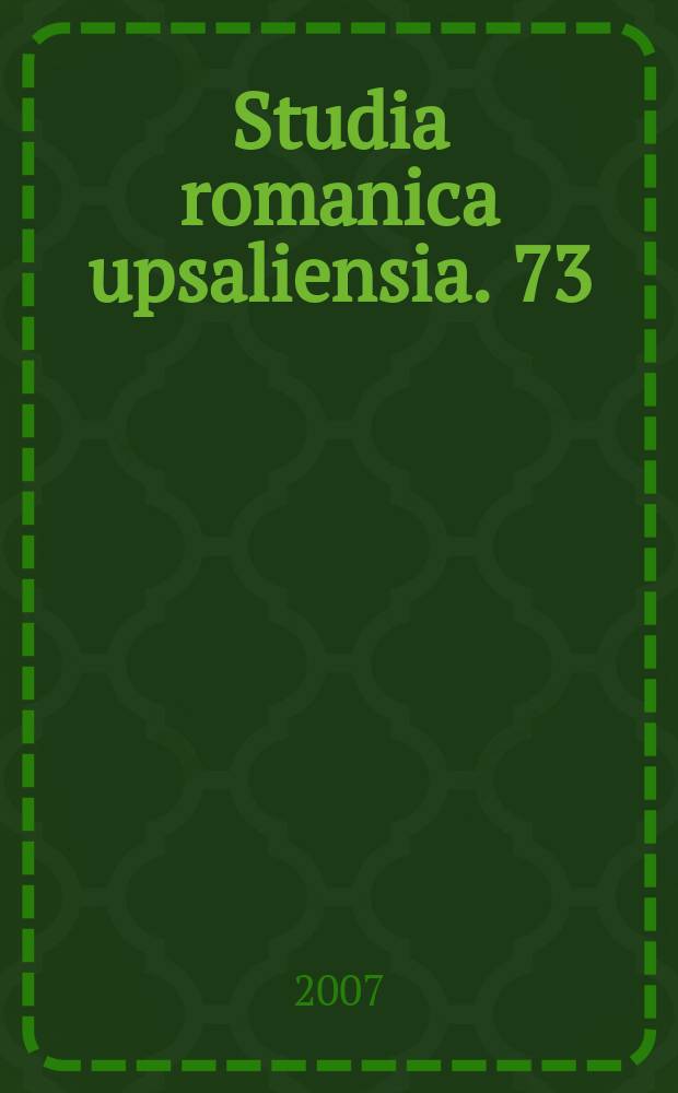 Studia romanica upsaliensia. 73 : Équivalence et saillance dans l'expression de la localisation frontale dynamique en suédois et en français = Эквивалентность и выдвижение в выражении локализации фронтальной динамики в шведском и французском языках