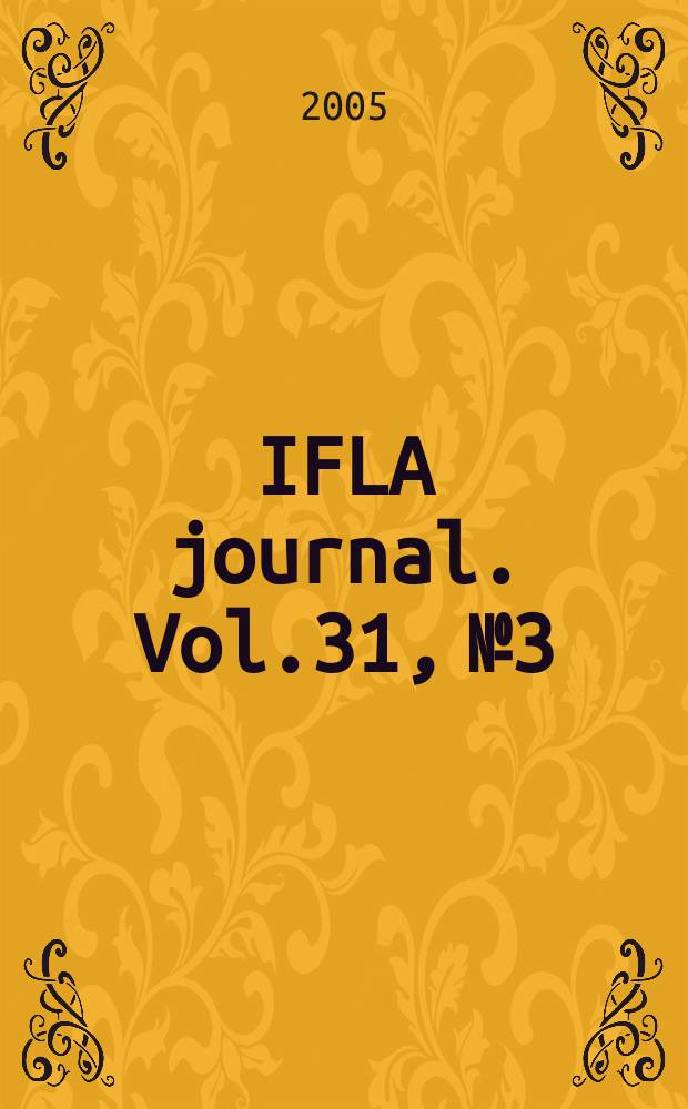 IFLA journal. Vol.31, № 3
