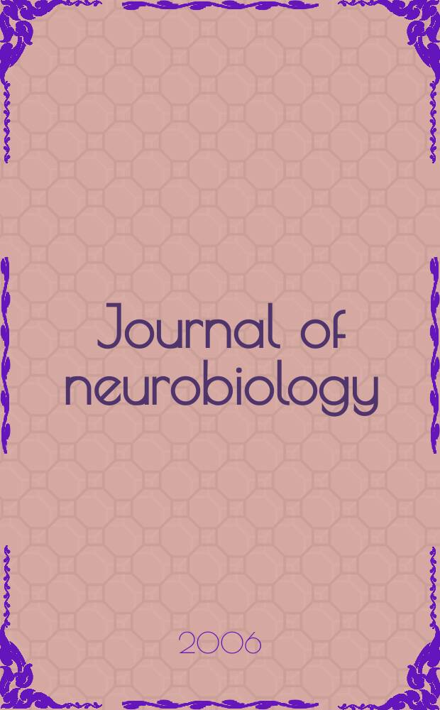 Journal of neurobiology : An intern. journal. Vol. 66, № 6