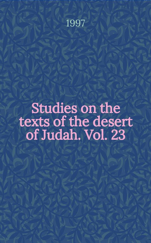 Studies on the texts of the desert of Judah. Vol. 23 : Legal texts and legal issues = Юридические тексты и правовой спор. Отчет второго съезда